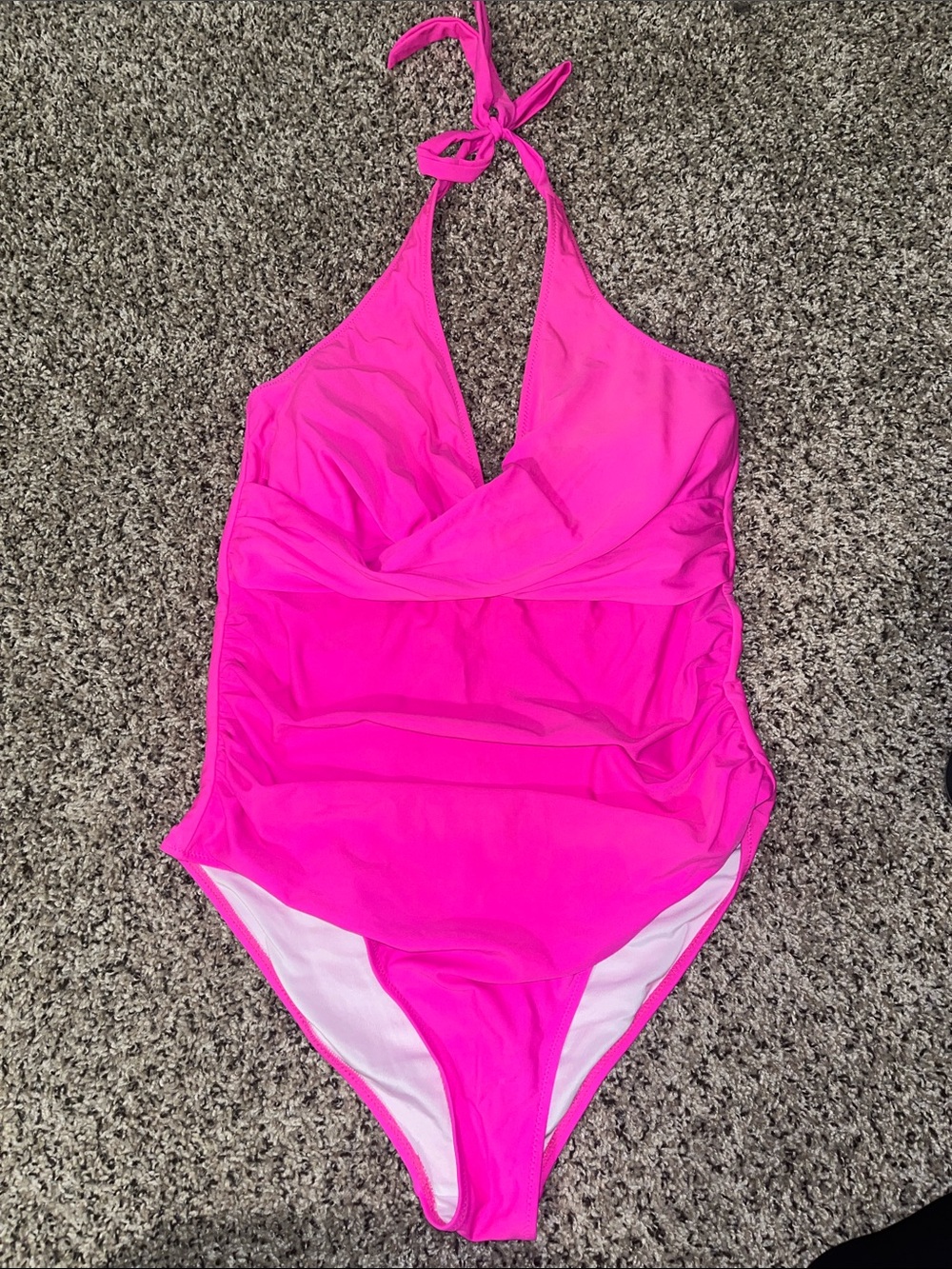 Pink Halter One-Piece Swimsuit